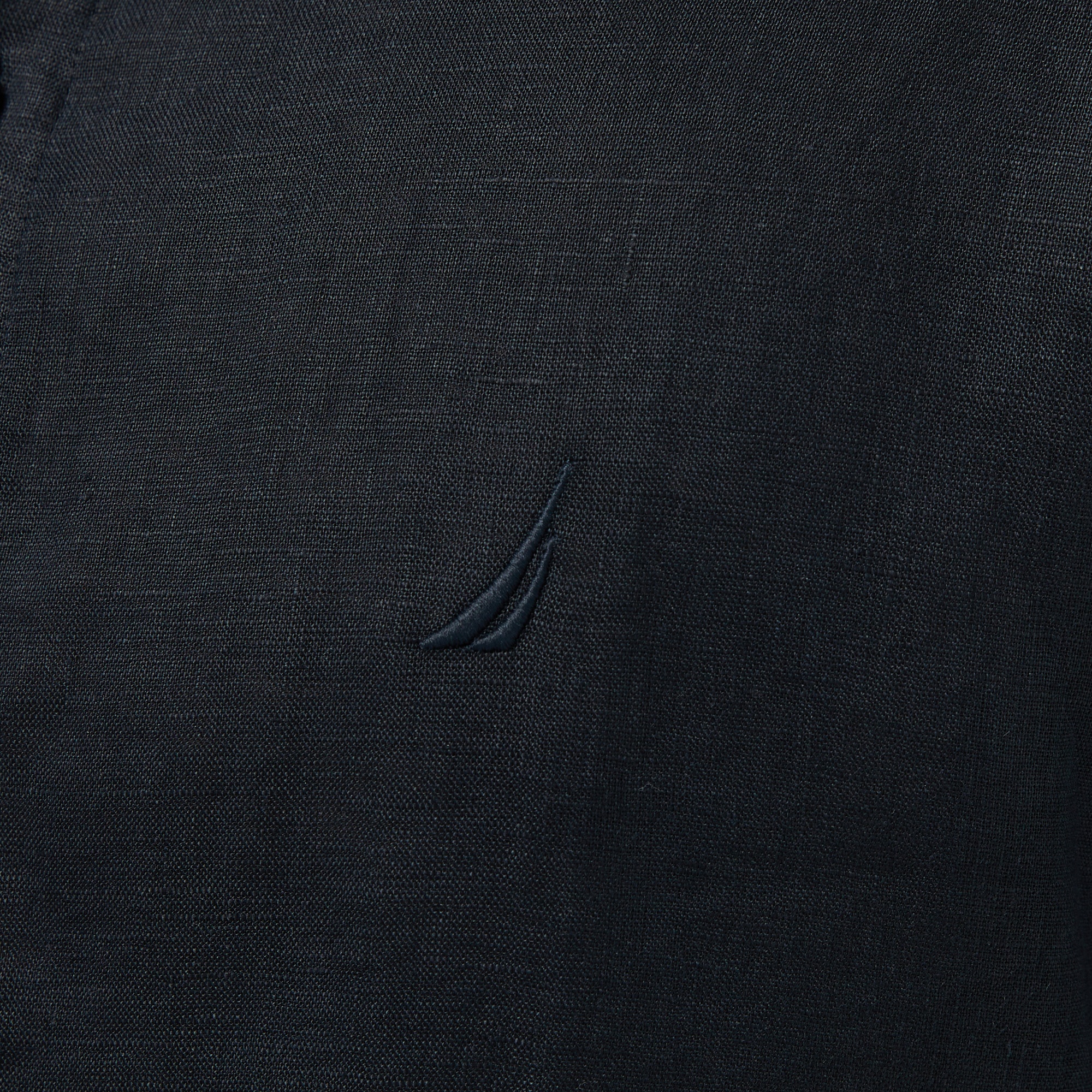 Nautica Erkek Siyah Classic Fit Keten Gömlek