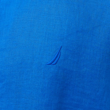  Nautica Erkek Mavi Classic Fit Keten Gömlek