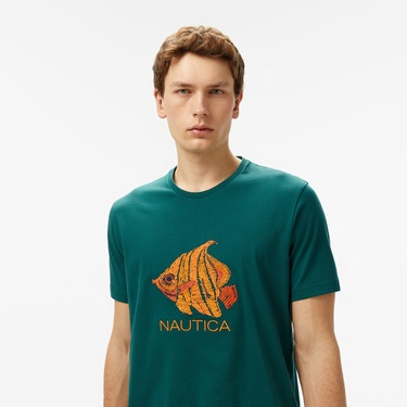  Nautica Erkek Yeşil Regular Fit T-Shirt