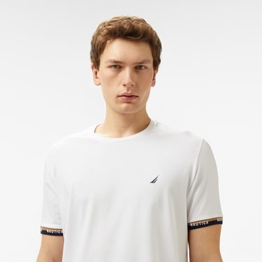  Nautica Erkek Beyaz Regular Fit T-Shirt