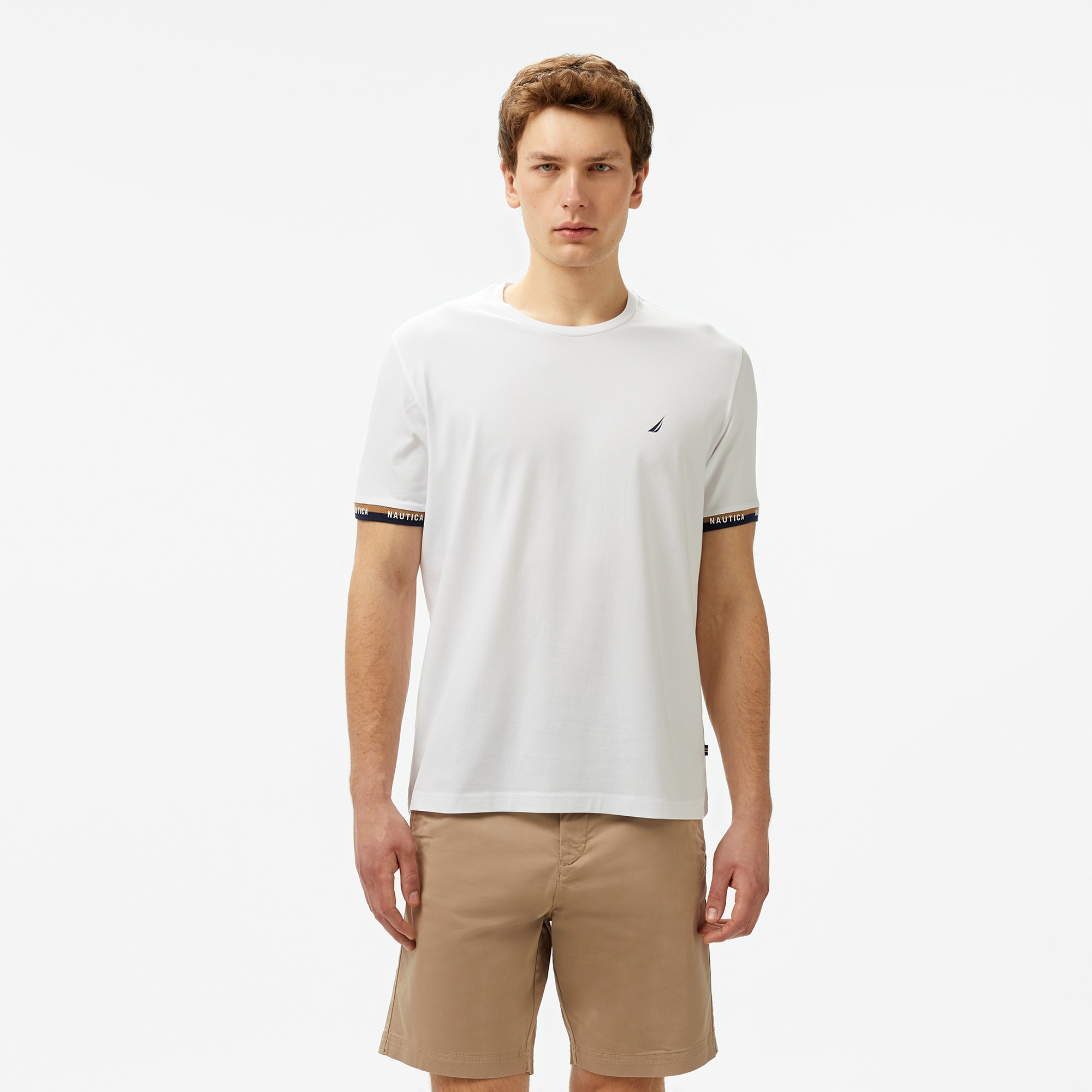 Nautica Erkek Beyaz Regular Fit T-Shirt