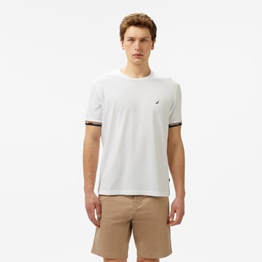  Nautica Erkek Beyaz Regular Fit T-Shirt