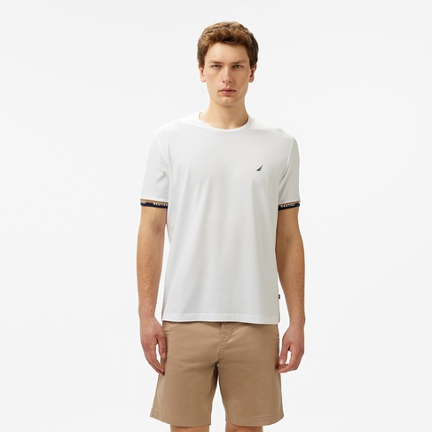  Nautica Erkek Beyaz Regular Fit T-Shirt