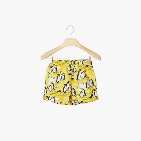  Nautica Erkek Çocuk Sarı Standart Fit Baskılı Mayo Şort
