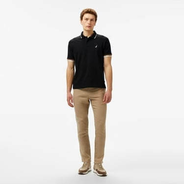  Nautica Erkek Siyah Classic Fit Polo Yaka T-Shirt