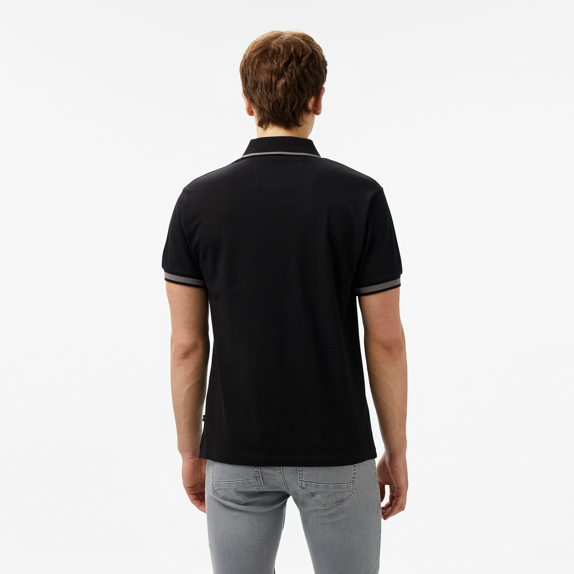 Nautica Erkek Siyah Classic Fit Polo Yaka T-Shirt