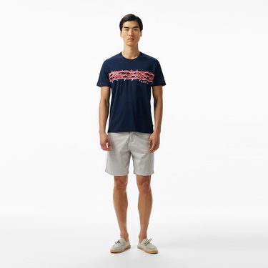  Nautica Erkek Lacivert Regular Fit Baskılı T-Shirt