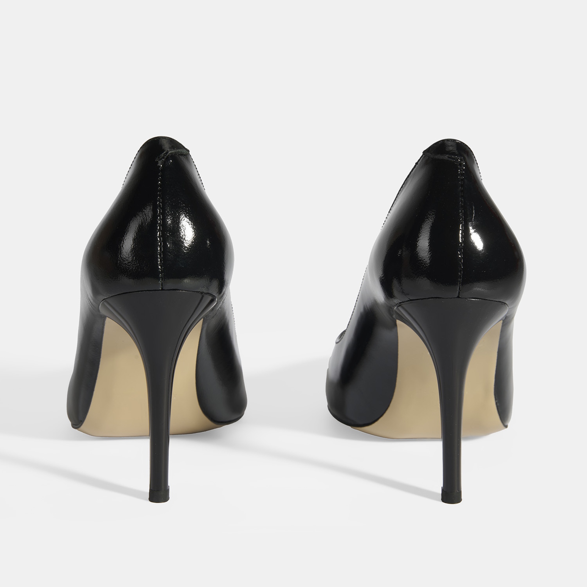 Kadın Siyah Rugan Deri Stiletto