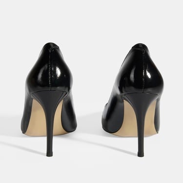  Kadın Siyah Rugan Deri Stiletto