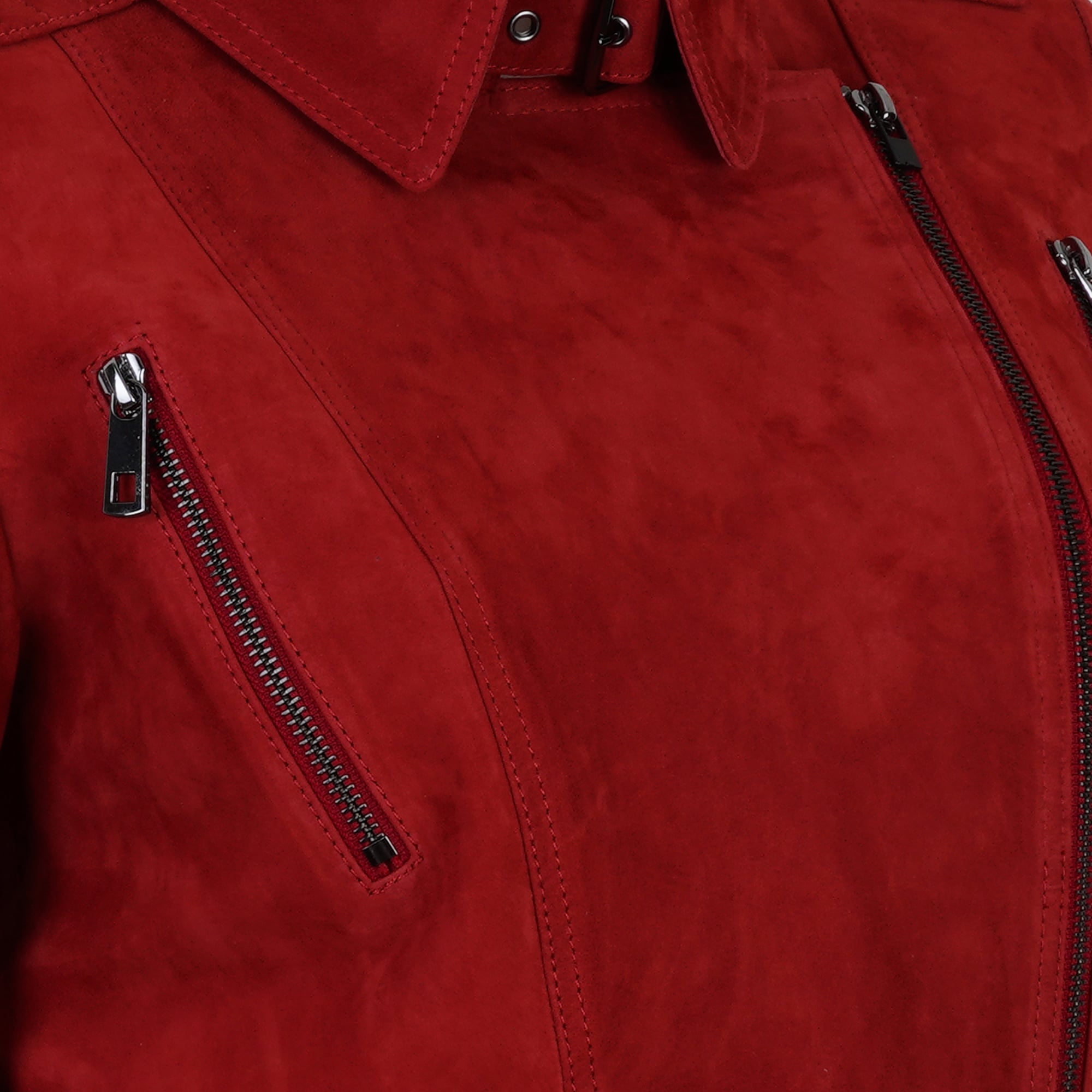 Kadın Kırmızı Süet Deri Ceket