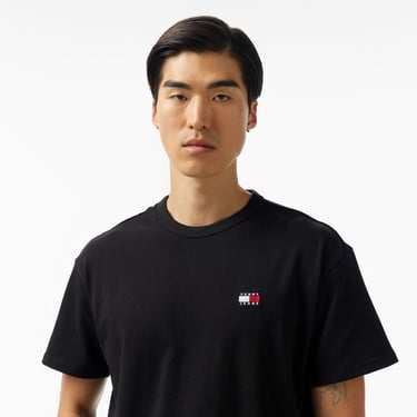  Tommy Jeans Relax Badge Erkek Siyah T-Shirt