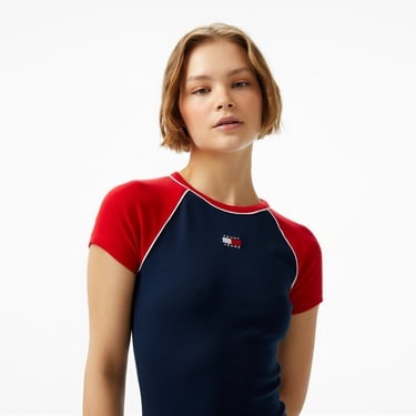  Tommy Jeans Cblk Badge Bodycon Kadın Lacivert Elbise