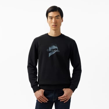  Calvin Klein Raised Logo Erkek Siyah Sweatshirt