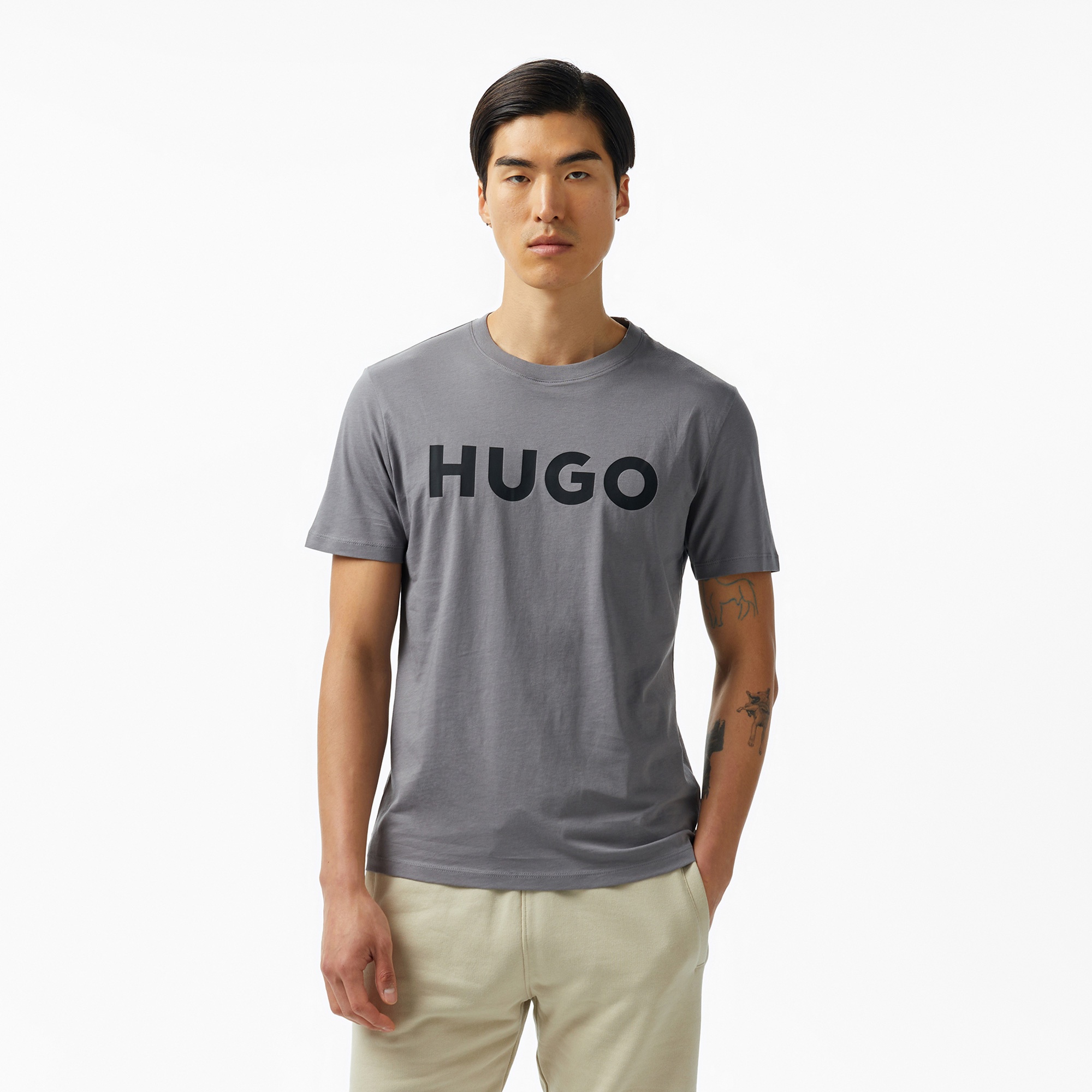Hugo Dulivio Erkek Gri T-Shirt