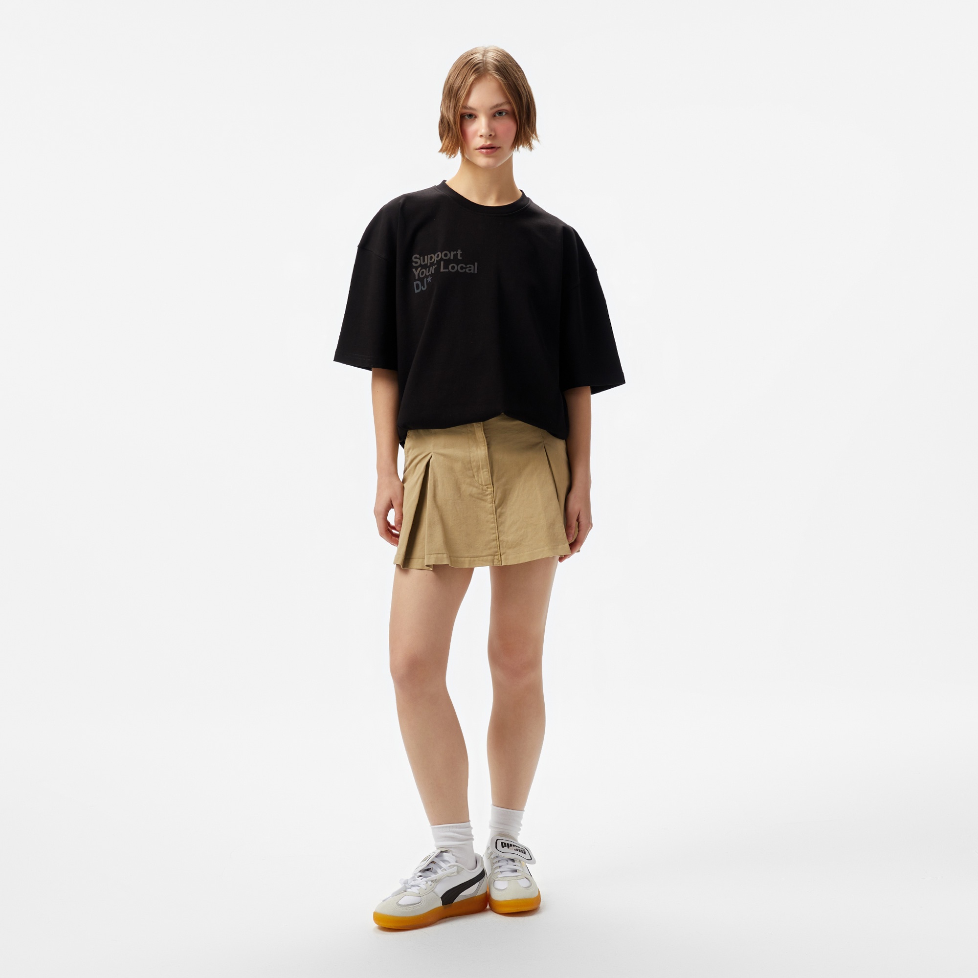 Aclothco X LFI Oversized Crew Neck Slogan Printed Unisex Siyah T-Shirt