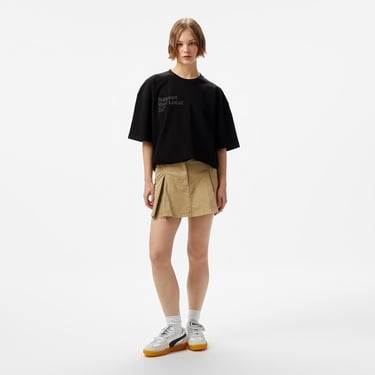  Aclothco X LFI Oversized Crew Neck Slogan Printed Unisex Siyah T-Shirt