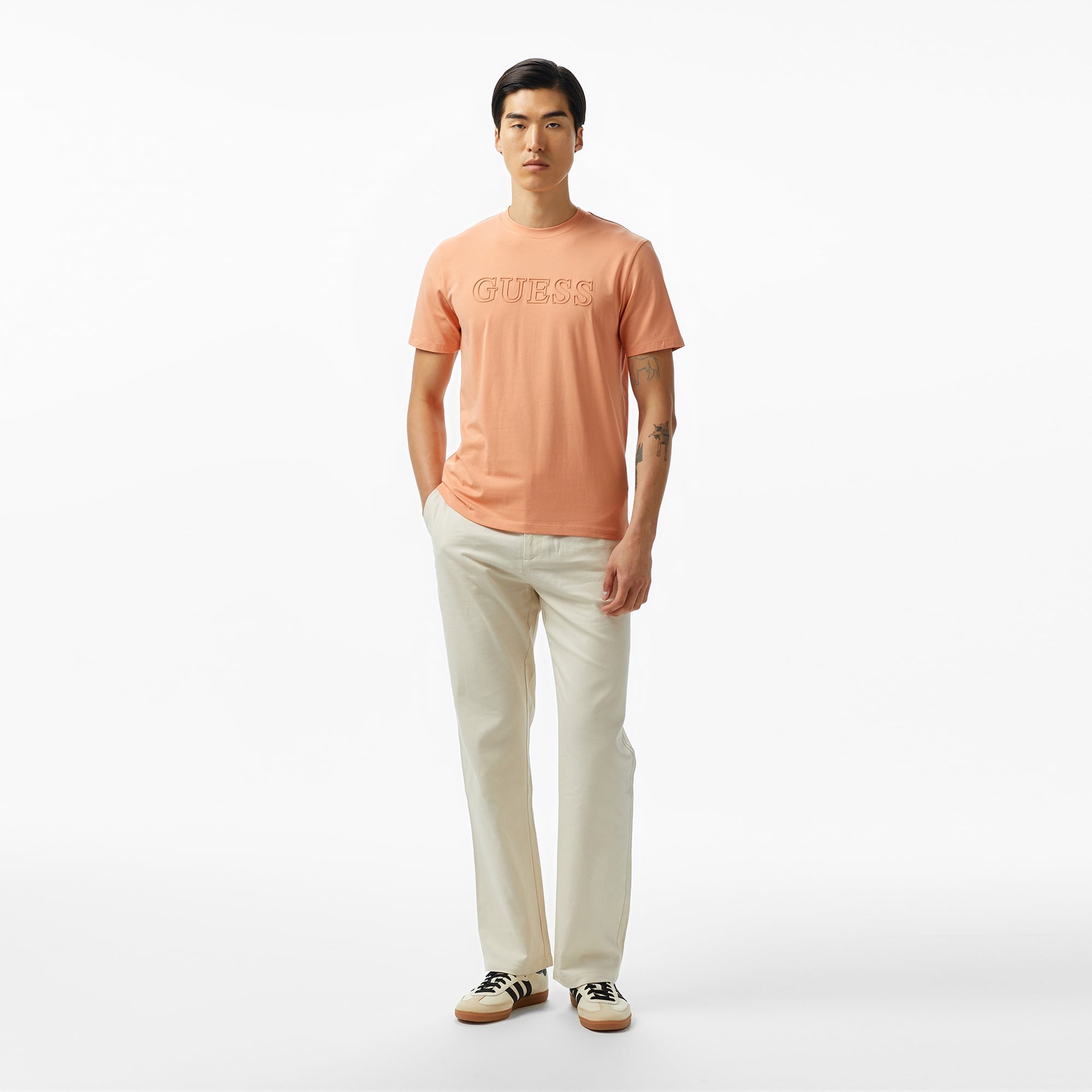 Guess Alphy Mid Organicetch 180 Erkek Turuncu T-Shirt