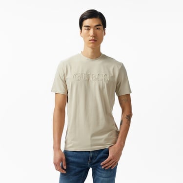 Guess Alphy Mid Organicetch 180 Erkek Bej T-Shirt