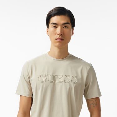  Guess Alphy Mid Organicetch 180 Erkek Bej T-Shirt