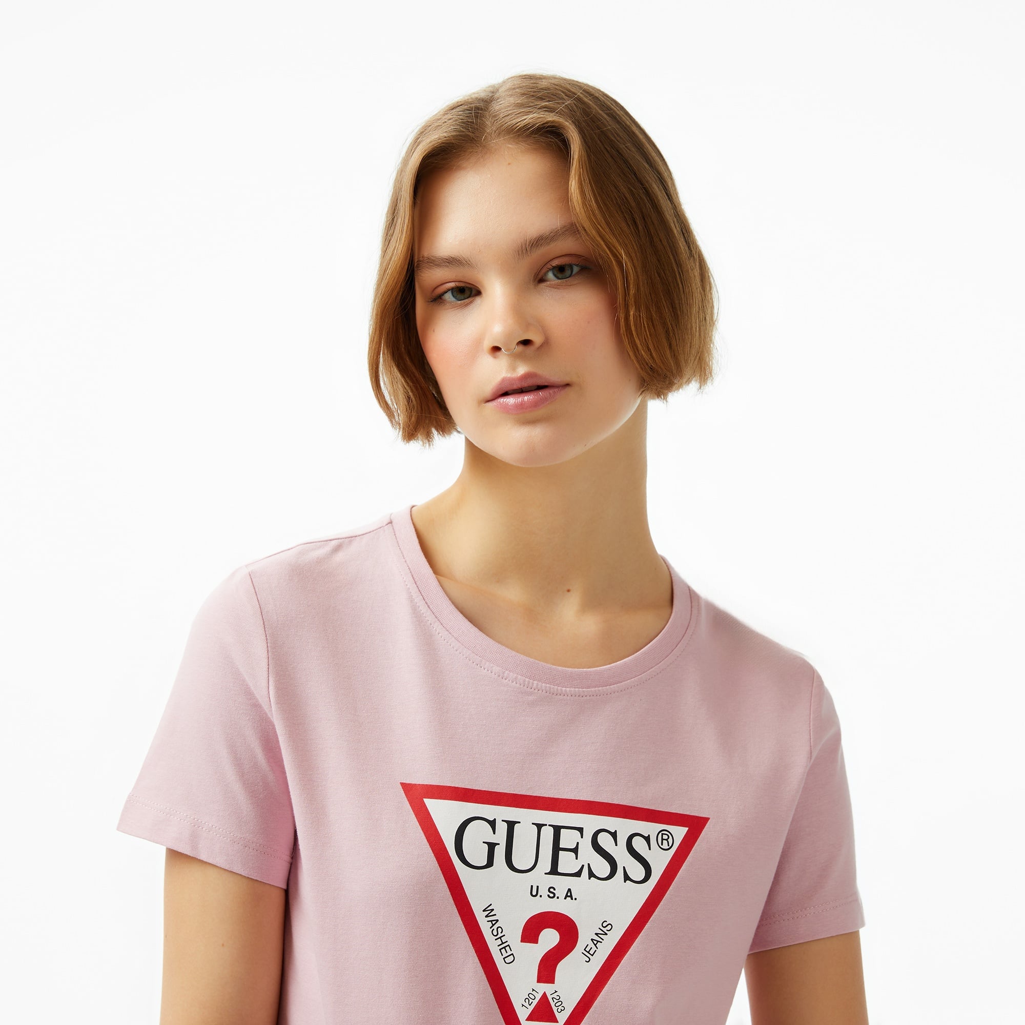 Guess Original Kadın Mor T-Shirt