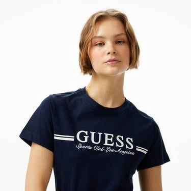  Guess Mid Organiceam 180 Kadın Lacivert T-Shirt