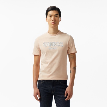  Guess Cn Logo Mid Organiceam 180 Erkek Turuncu T-Shirt