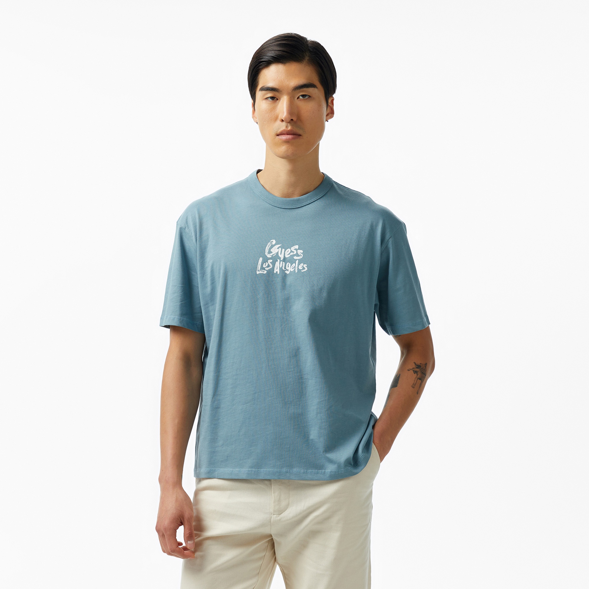 Guess Erkek Mavi T-Shirt