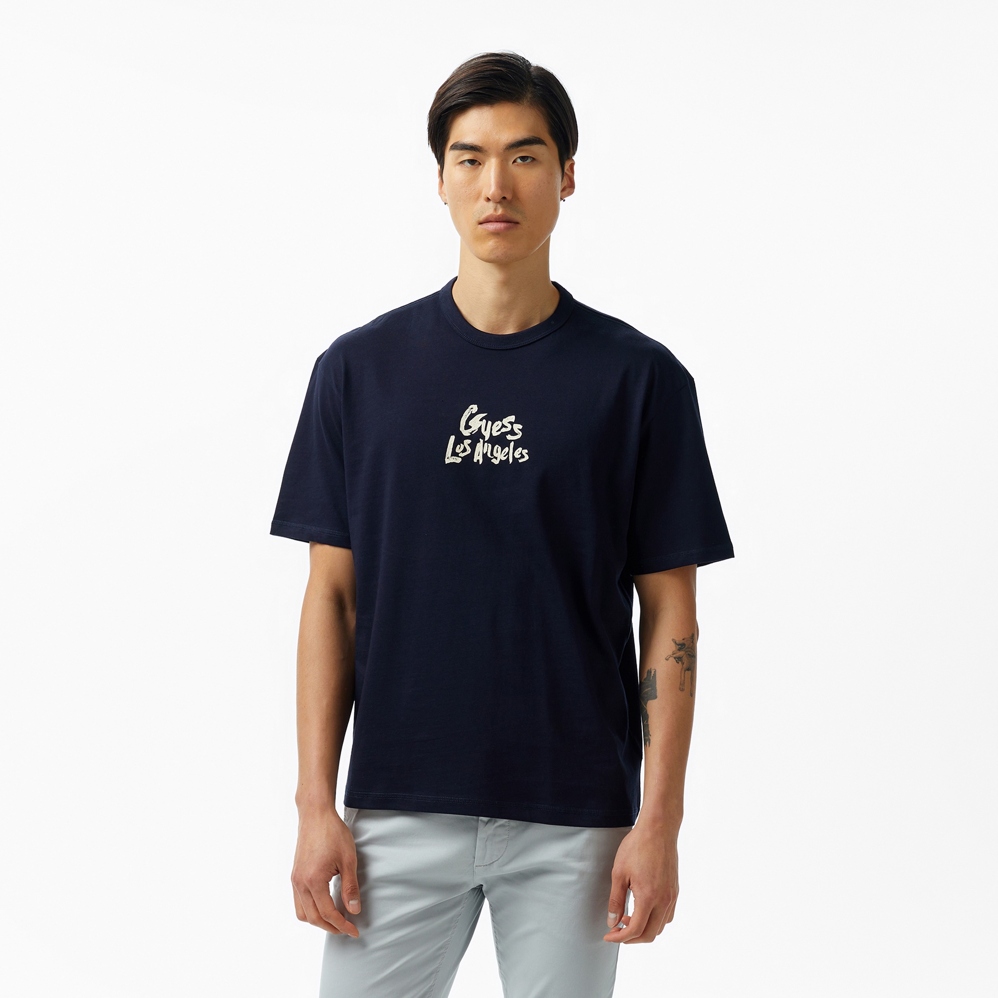 Guess Erkek Lacivert T-Shirt