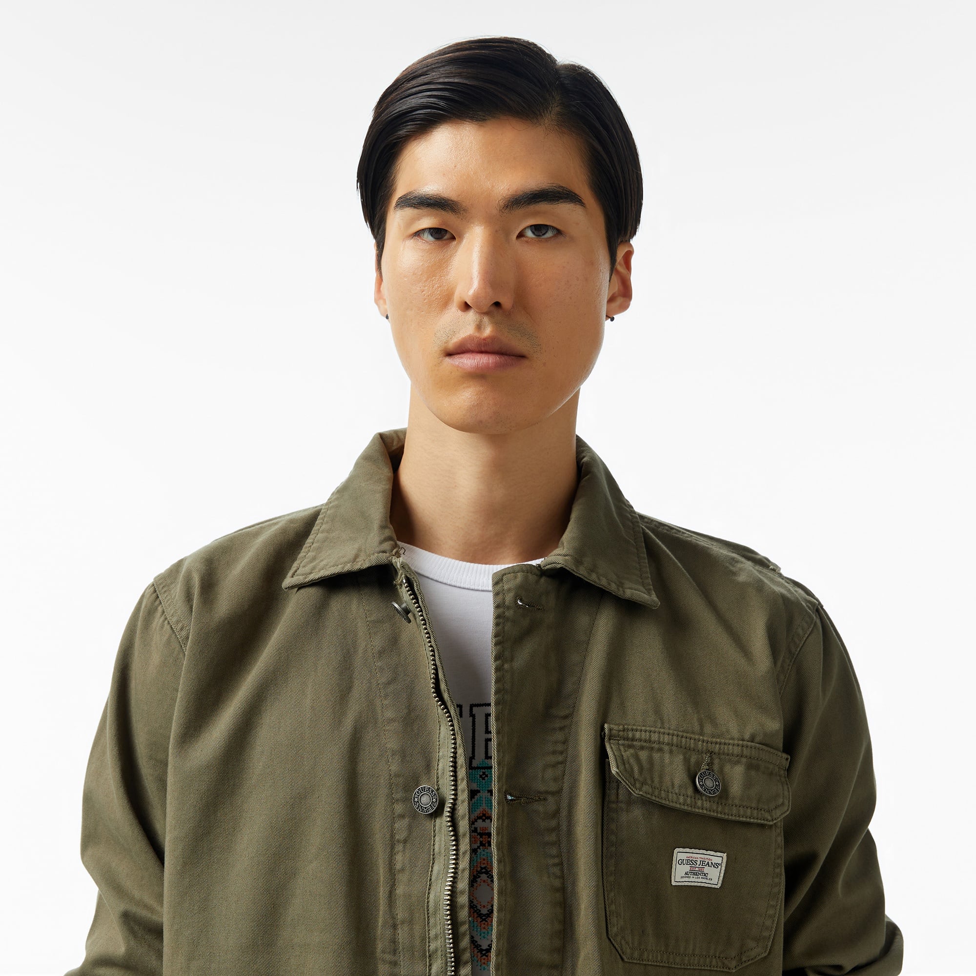 Guess Parka Eco Org Classic Rg Twill340 Erkek Haki Parka