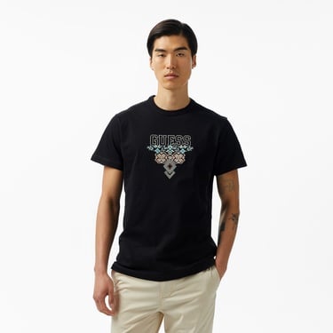  Guess Triangle Mid Organic Heavy 205 Erkek Siyah T-Shirt