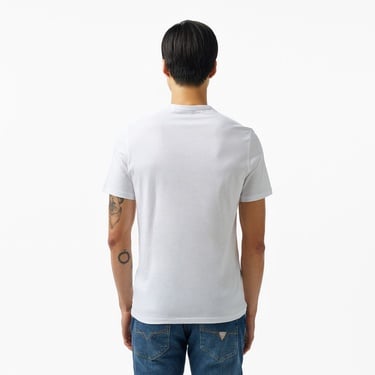  Guess Logo Mid Organic Stream 180 Erkek Beyaz T-Shirt
