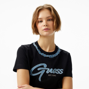  Guess Kadın Siyah T-Shirt
