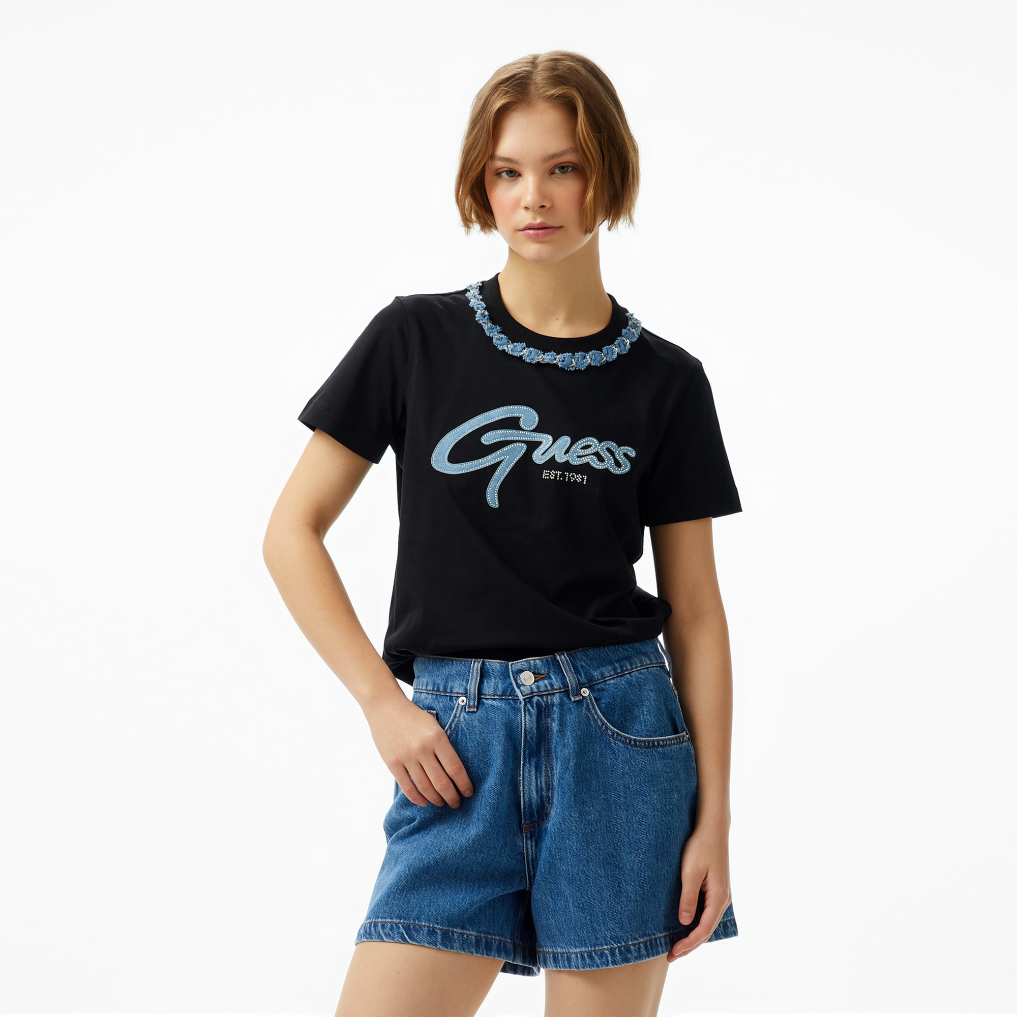  Guess Kadın Siyah T-Shirt