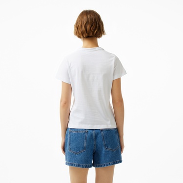  Guess Mid Organic Stream 180 Kadın Beyaz T-Shirt