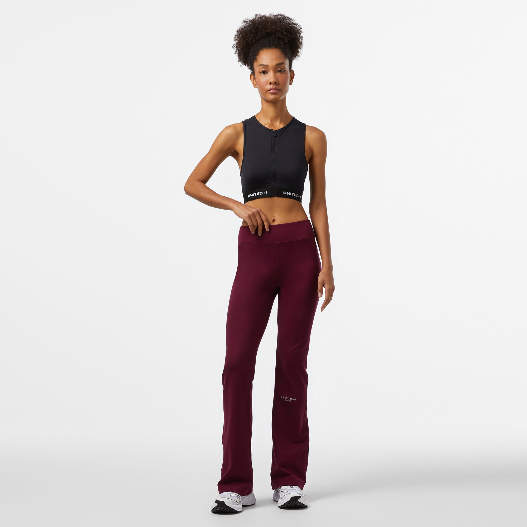  United4 Sport Kadın Bordo Bol Paça Antrenman Taytı
