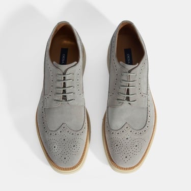  Erkek Gri Bağcıklı Süet Günlük Ayakkabı