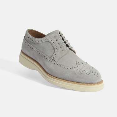  Erkek Gri Bağcıklı Süet Günlük Ayakkabı