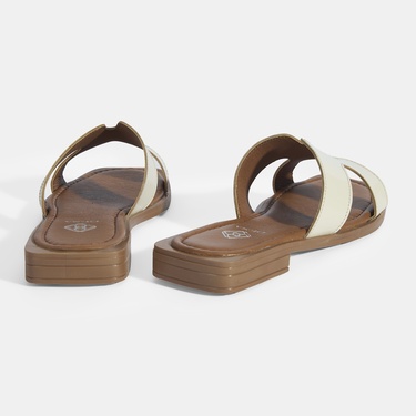  Kadın Bej Rugan Terlik