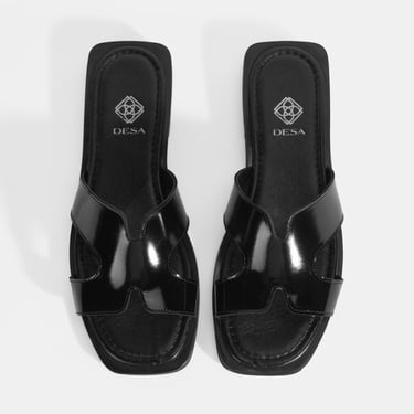  Kadın Siyah Rugan Terlik