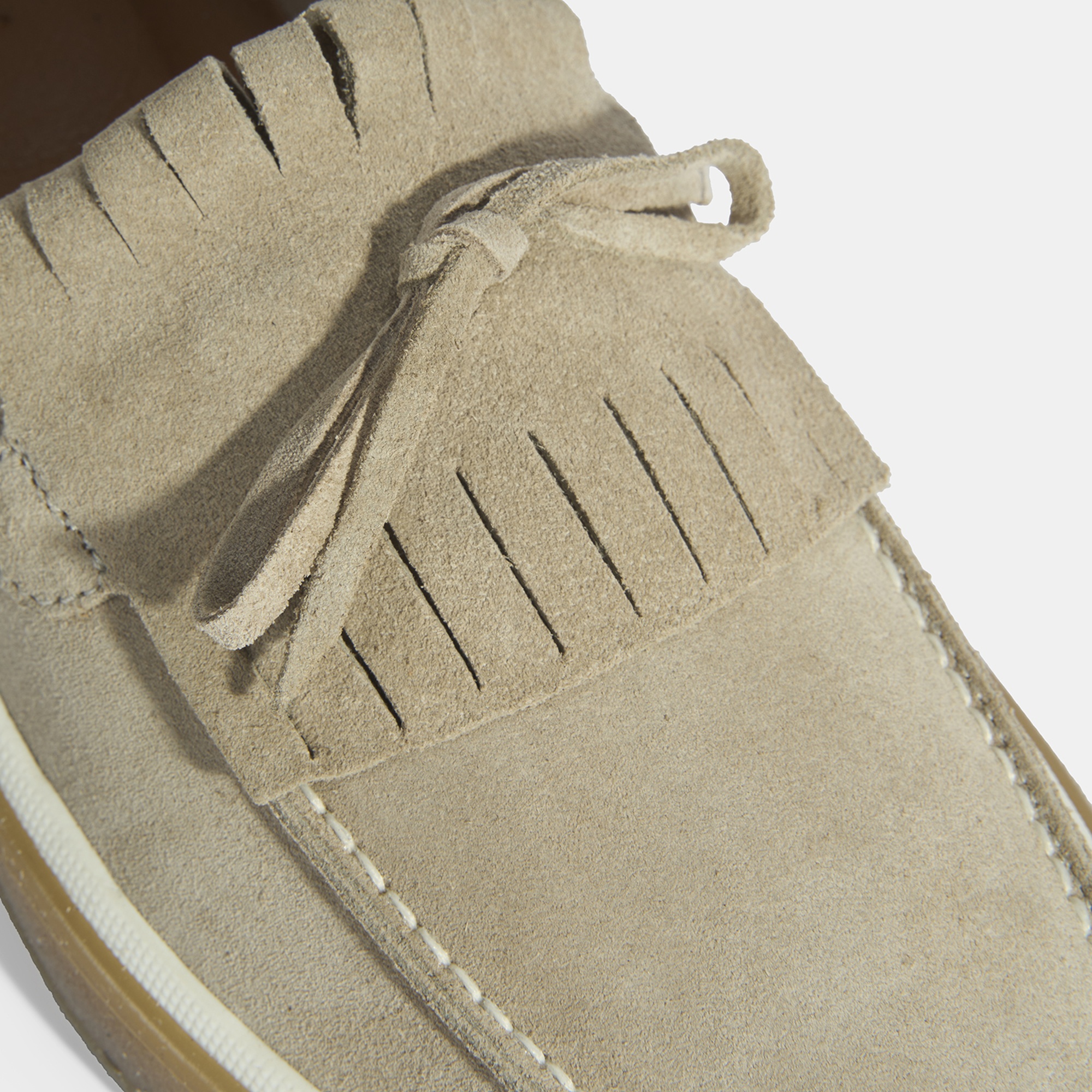 Erkek Bej Süet Püsküllü Loafer