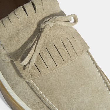  Erkek Bej Süet Püsküllü Loafer