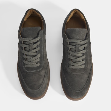  Erkek Gri Bağcıklı Süet Günlük Ayakkabı