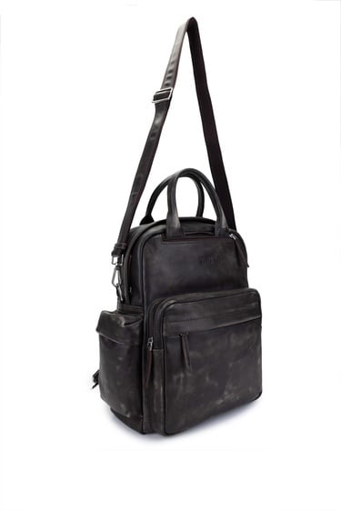  Tamer Tanca Erkek Hakiki Deri Viski Eskitme Sırt Çantası