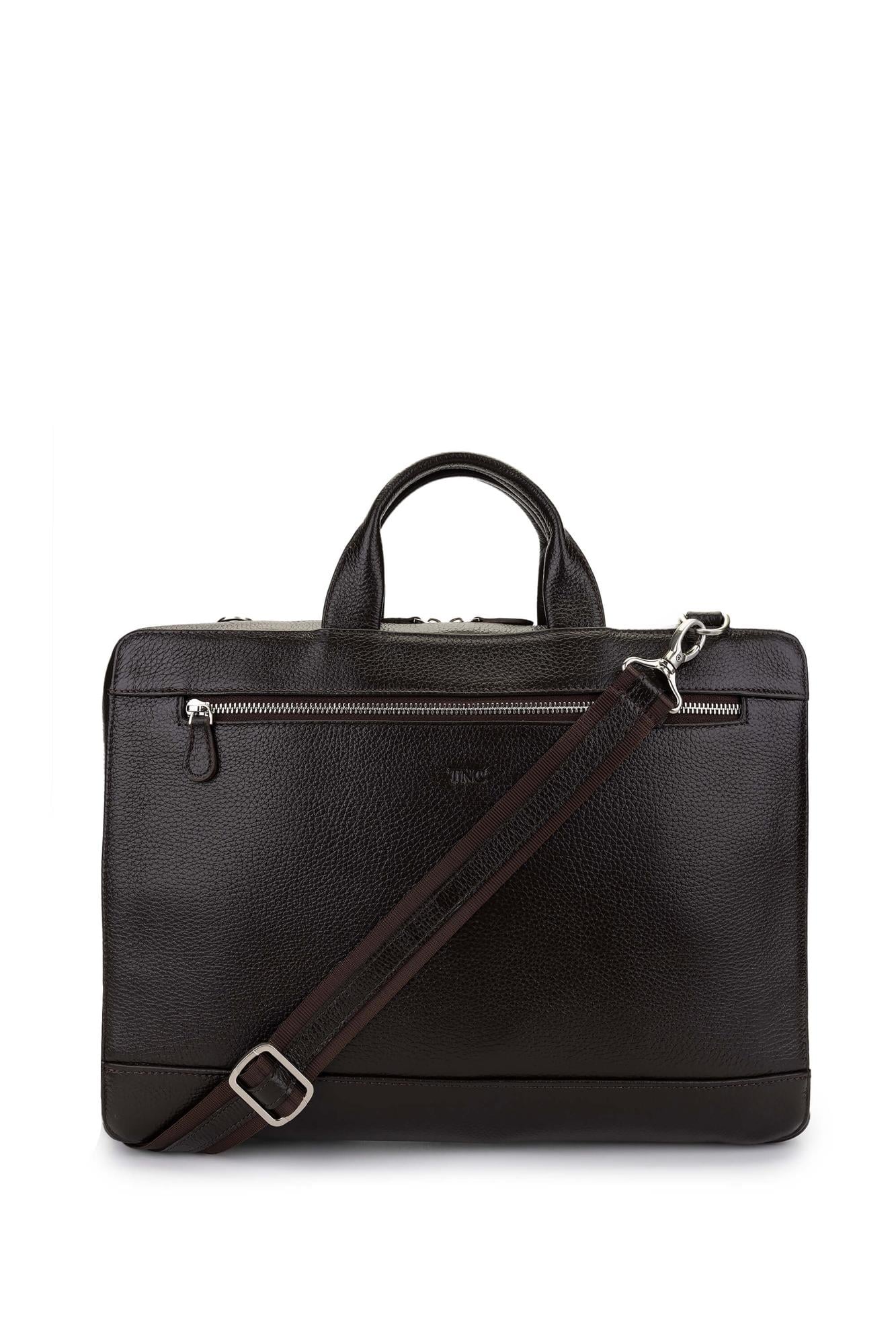  Tamer Tanca Erkek Hakiki Deri Kahverengi Evrak Çantası