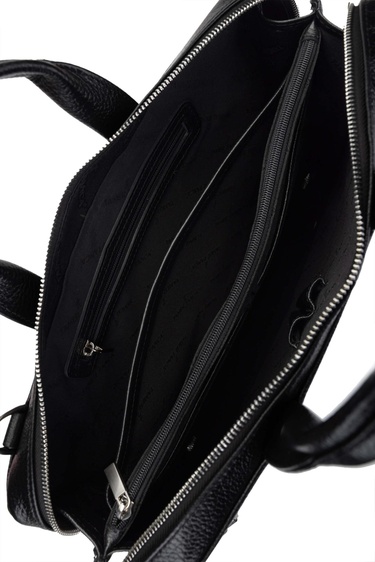  Tamer Tanca Erkek Hakiki Deri Siyah Floter Evrak Çantası