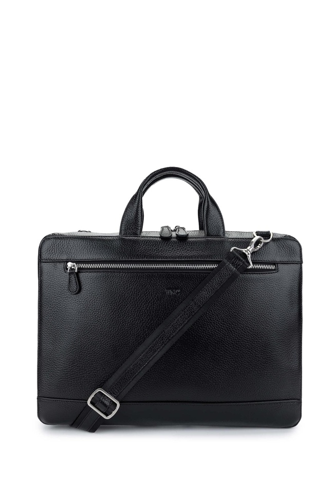  Tamer Tanca Erkek Hakiki Deri Siyah Floter Evrak Çantası