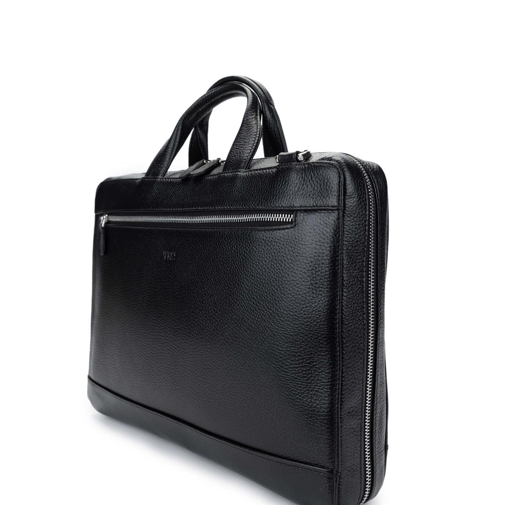 Tamer Tanca Erkek Hakiki Deri Siyah Floter Evrak Çantası