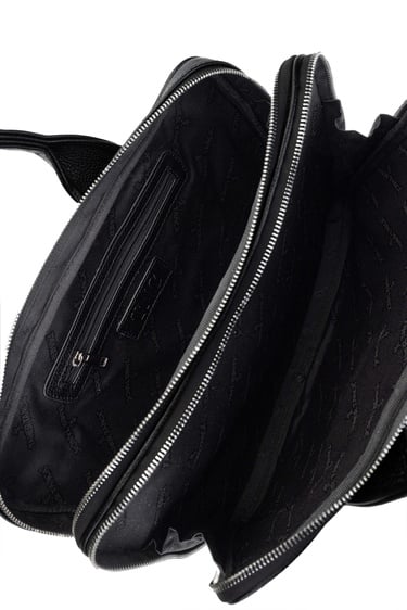  Tamer Tanca Unisex Hakiki Deri Siyah Floter Evrak Çantası