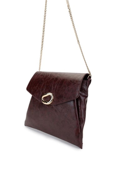  Tamer Tanca Kadın Vegan Bordo Omuz Çanta