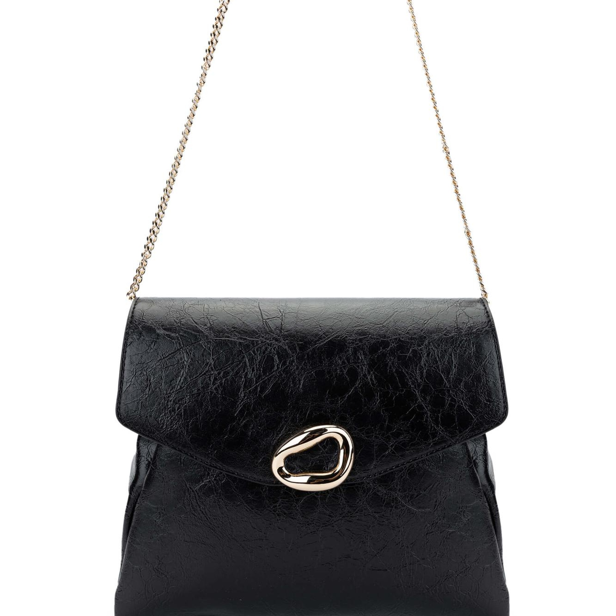 Tamer Tanca Kadın Vegan Siyah Rugan Omuz Çanta